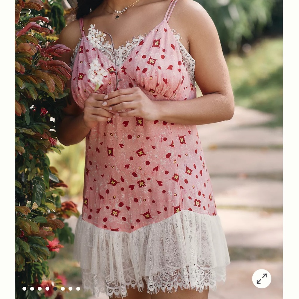 (NWT) Anthropologie GÜLHATUN AYDIN Sweetheart Mini Sleep Dress Nightgown. - Picture 4 of 9